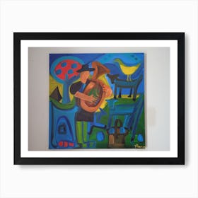 Man Playing A Horn Art Print