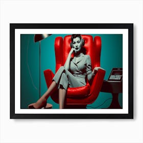 Woman In A Red Chair Art Print