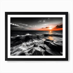 Sunset At The Beach 509 Art Print