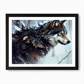 Wolf In The Woods 31 Art Print