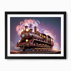 A Steampunk Steamtrain 4 Art Print