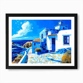 Seaside Beachfront - House By Sea Art Print