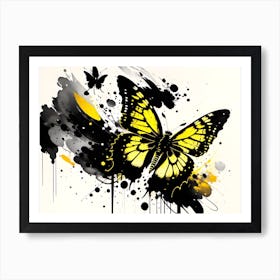 Yellow Butterfly Painting Art Print