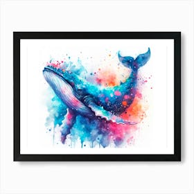 Whale Watercolor Painting Art Print