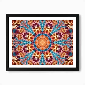 Modern Art Orange Star Pattern Art Print