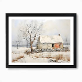 Old Stone Farm Winter 2 Art Print