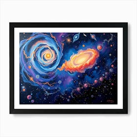 Flux Schnell A Majestic Bold Acrylic Painting Of A Cosmic Scen 3 1 Art Print