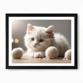 White Kitten Art Print