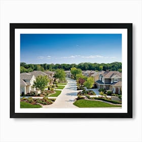 An Elegant Upscale Suburban Residential Real Estate Landscape Displaying Meticulous Homes Immersed (4) Poster