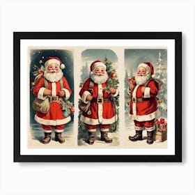 Leonardo Diffusion Xl Vintage Christmas Winter Print Set Santa 3 Art Print
