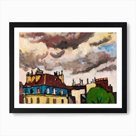 Rooftops And Clouds, Paris, Henry Lyman Sayen Art Print