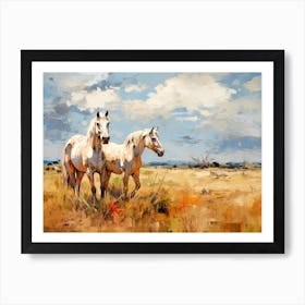 Horses Painting In Maasai Mara, Kenya, Landscape 3 Art Print