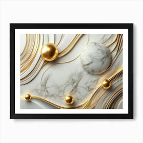 Abstract Gold Marble Background Art Print