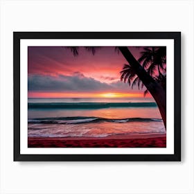 Sunset At The Beach 304 Art Print