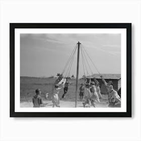 Children Swinging On Maypole, La Forge, Missouri,Project School At Southeast Missouri Farms By Russell Lee Art Print