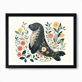 Little Floral Elephant Seal 2 Art Print