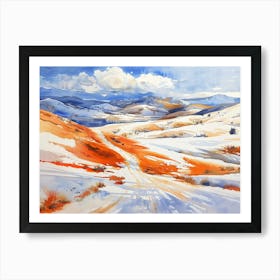 Snowy Mountain Road Art Print