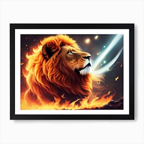 Lion With Sword Art Print