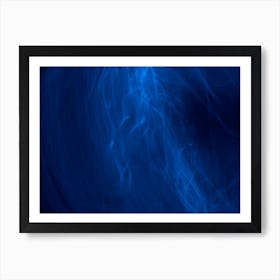 Glowing Abstract Curved Blue Lines 7 Art Print