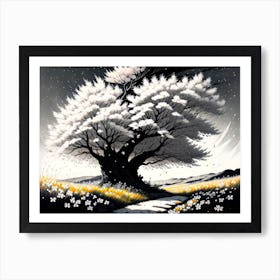 Tree In The Snow 4 Art Print