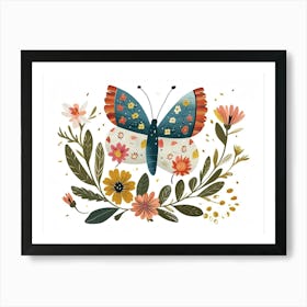 Little Floral Butterfly 2 Art Print