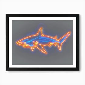 Orange Smooth Hammerhead Neon Shark 4 Art Print