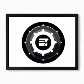 Black Pointer Finger Piercing The Center Of A Grey Round Interface Button Encapsulating The Essence Art Print