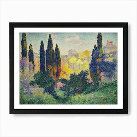 Cypresses In Cagnes, Henri Edmond Cross Art Print