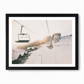 Warm Ski Lift Sunrise Art Print
