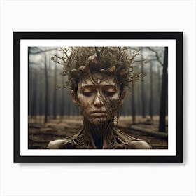 Woman In The Forest Art Print