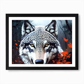 Wolf In The Woods 22 Art Print