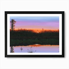 Sunset on the lake #2 Art Print