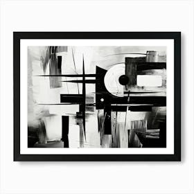 Memory Abstract Black And White 7 Art Print