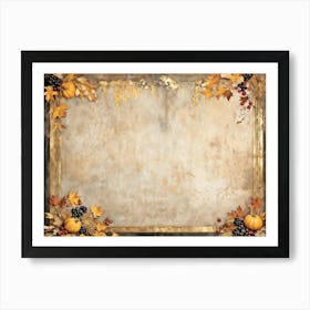 A Vintage Thanksgiving Themed Backdrop Illustrating The Fusion Of Rustic Material And Luxurious Ant (6) Art Print