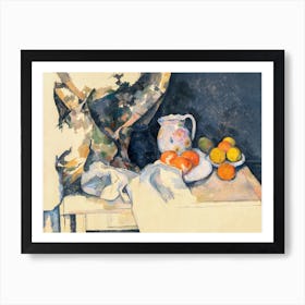 Curtain And Fruit Still Life, Paul Cezanne Art Print