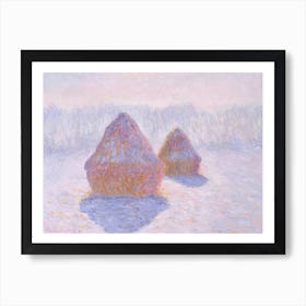 Haystacks (Effect Of Snow And Sun), (1891), Claude Monet Art Print