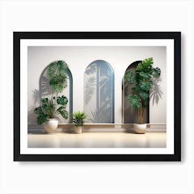 Three Potted Plants Art Print