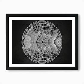 Fractal Pattern - Star map blackboard, Zodiac map Art Print