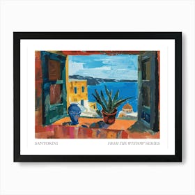 Santorini From The Window Series Poster Painting 4 Art Print