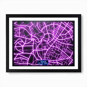 Berlin, Germany - Neon City Map Art Print