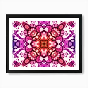 Pink Watercolor Flower Pattern 1 Art Print