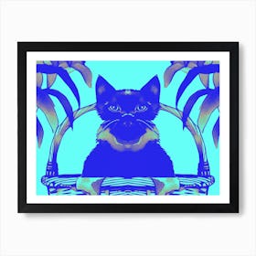 Cats Meow Blue 1 Art Print