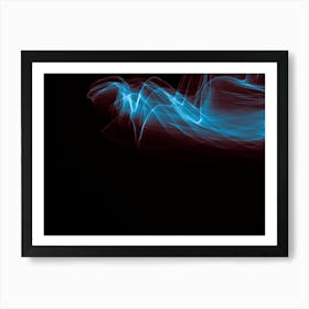 Glowing Abstract Curved Blue And Red Lines 3 Art Print