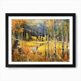 Landscape Forest Trees Art Illustration In A Painting Style 02 Art Print