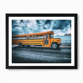 Yellow Bus Of Havana Art Print