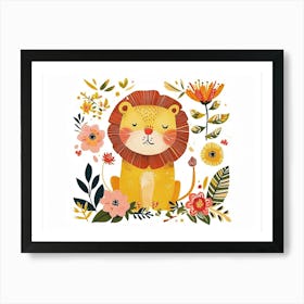 Little Floral Lion 1 Art Print