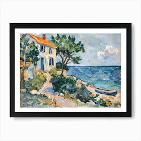 Marine Mirage Painting Inspired By Paul Cezanne Art Print