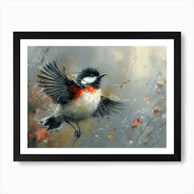 Calligraphic Wonders: Bird In Flight Art Print