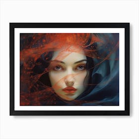 Woman With Red Eyes Art Print