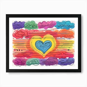 Heart With Clouds Art Print